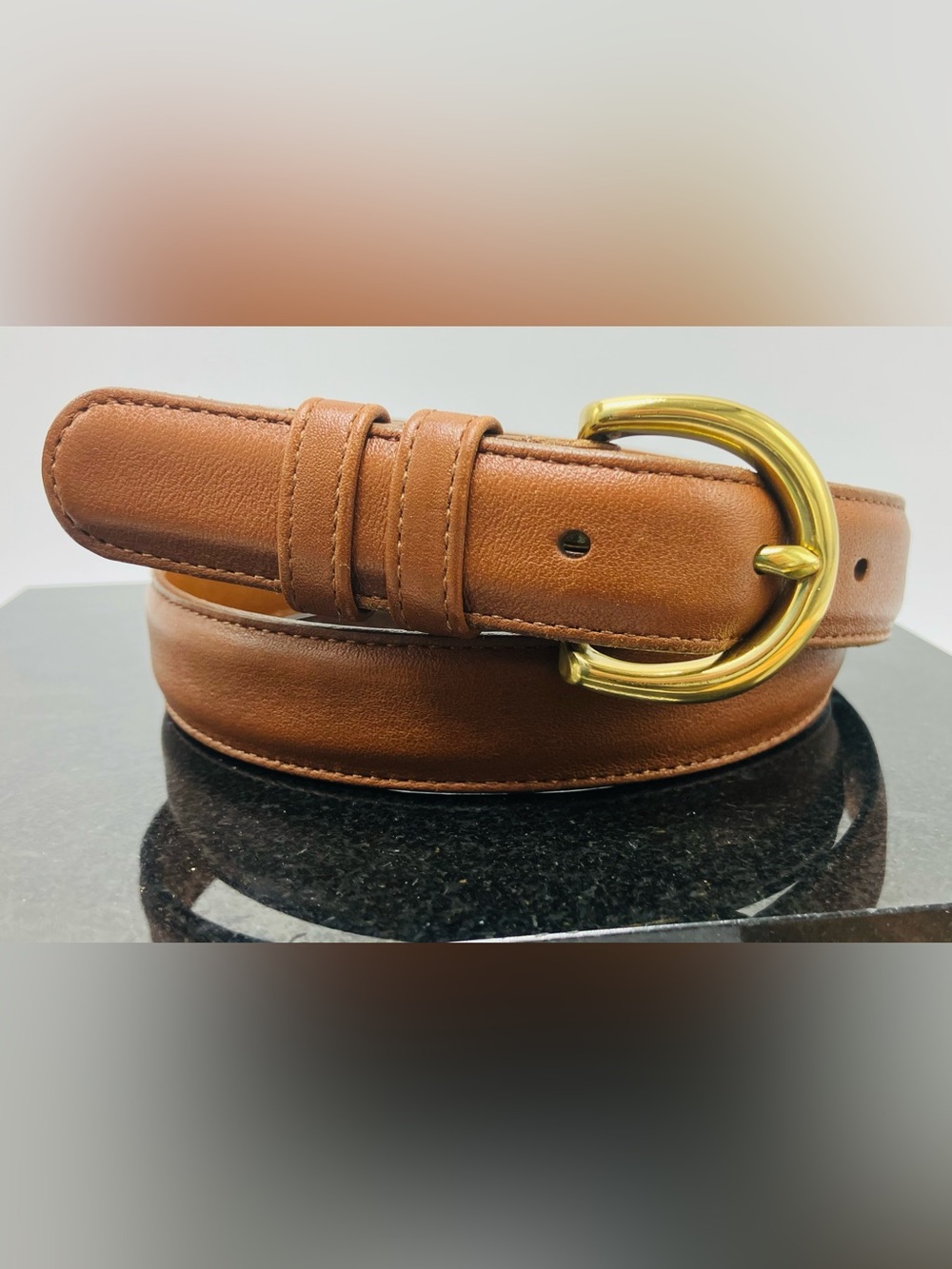 Vintage Coach Soft Glove-Tanned Leather Belt Medium Costa Rica 1990s